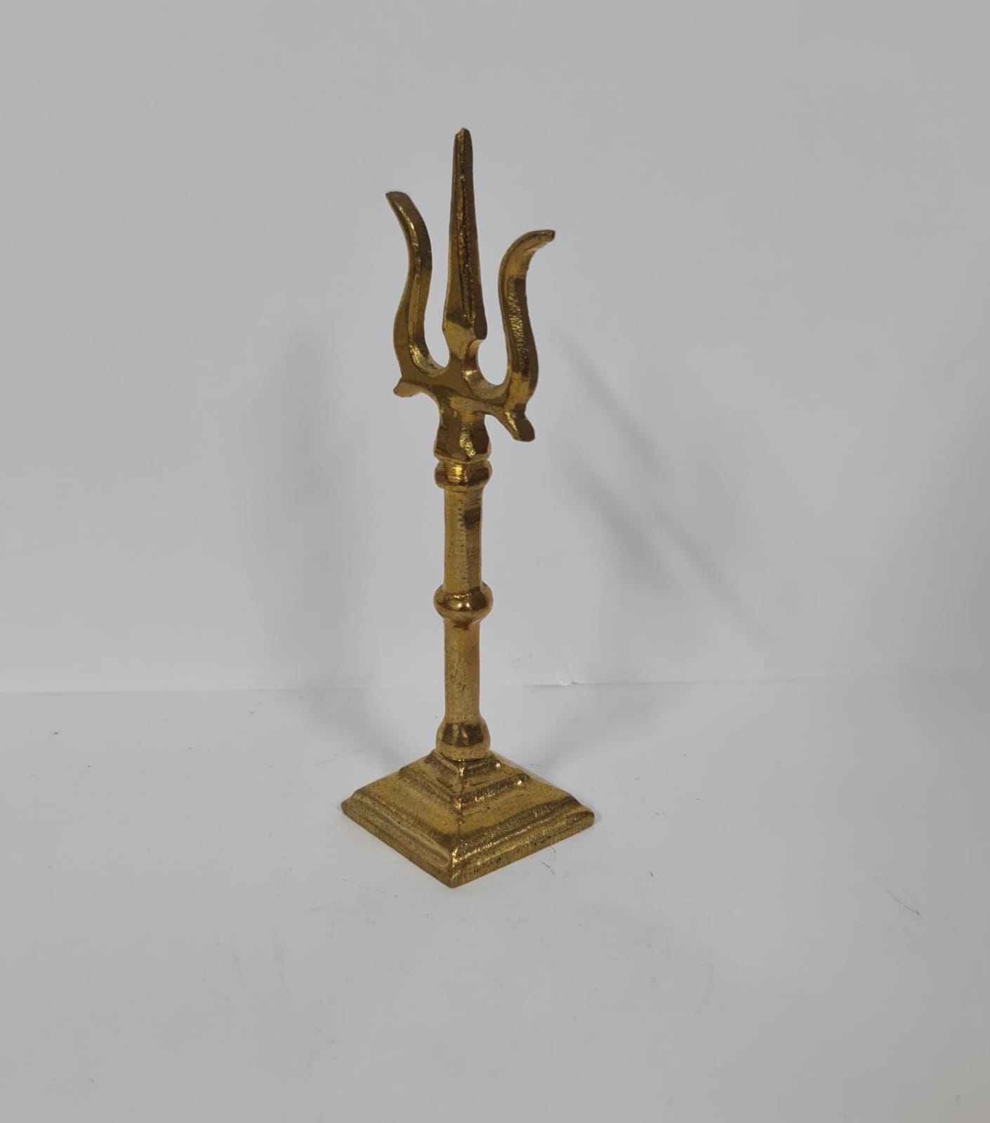 Solid Brass Trishul With Base - Small - 9 CM (H)