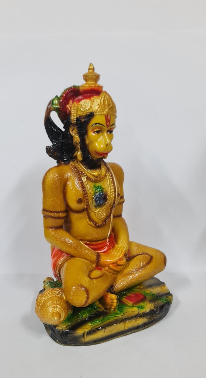 WOOD FINISH SITTING  HANUMAN- Size (L)