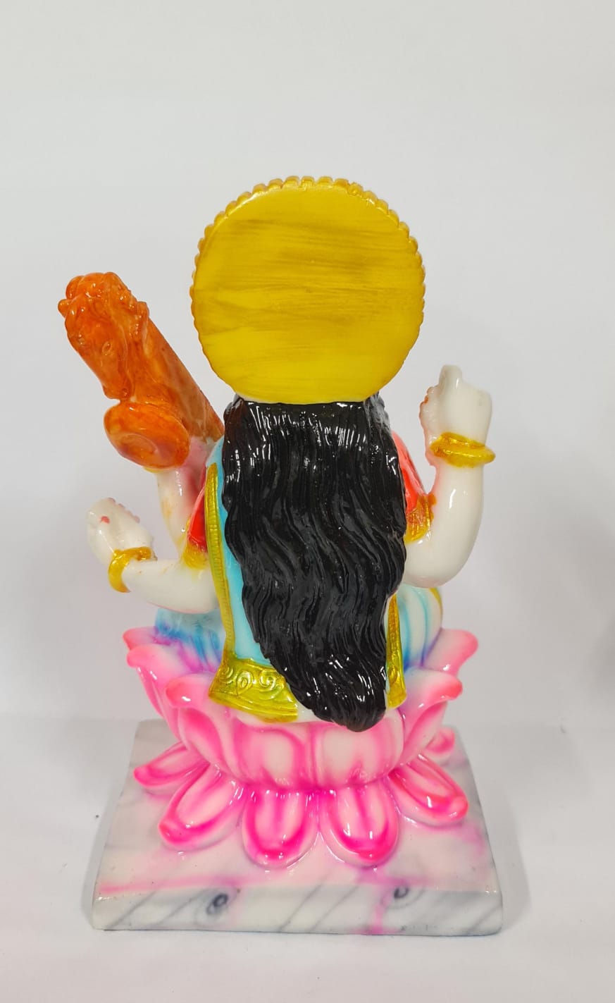 LOTUS SARASWATI STATUE - Size (M) - Height 10.8 cm