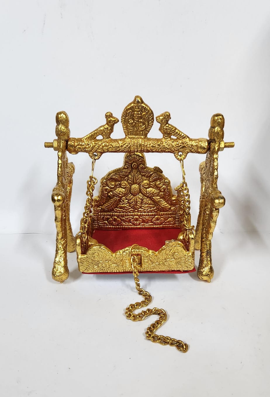 Gold polish Laddu Gopal Jhula - 10.4 cm (H) - Medium