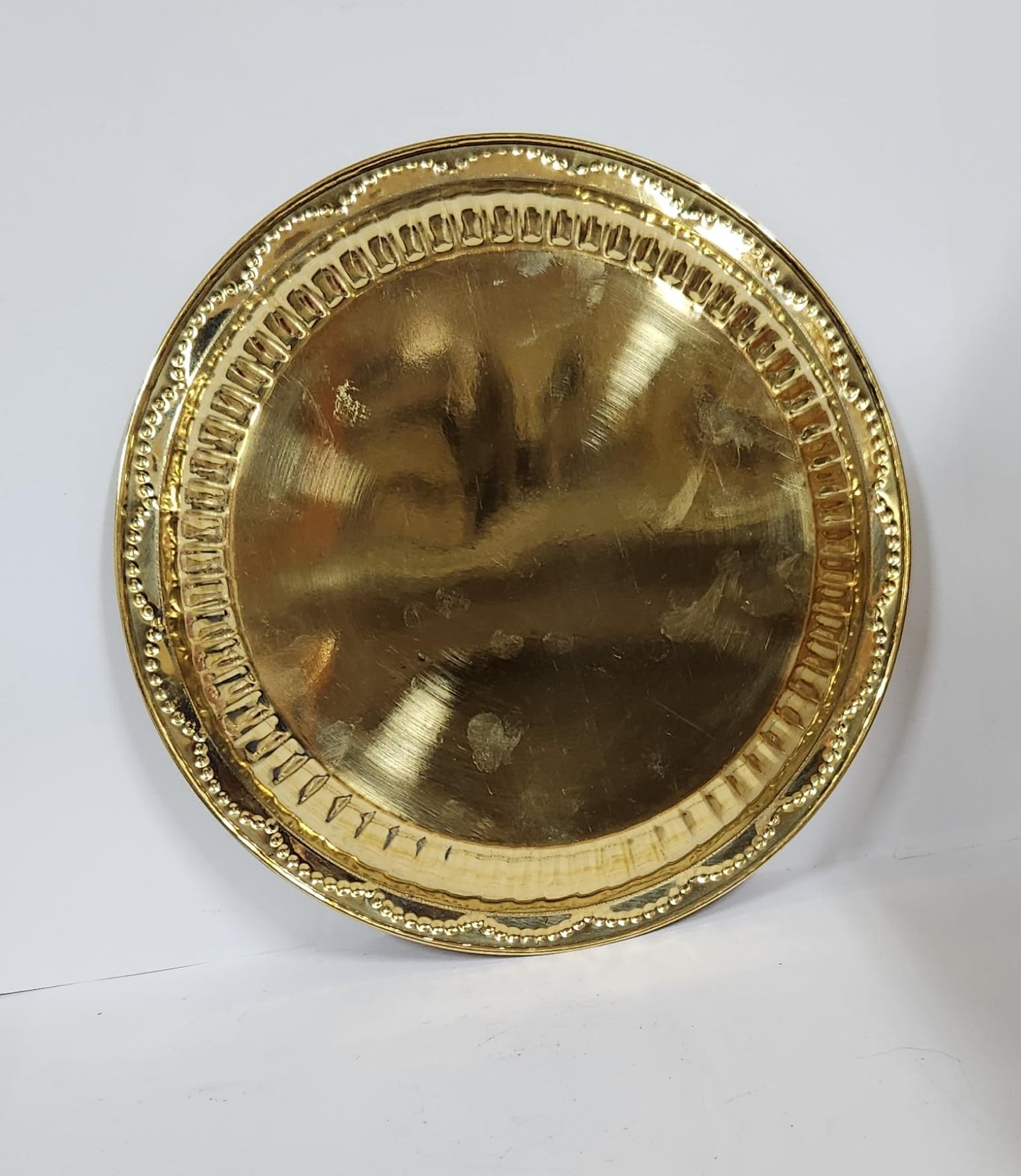 BRASS FLOWER PUJA THALI (L) -  20.2cm
