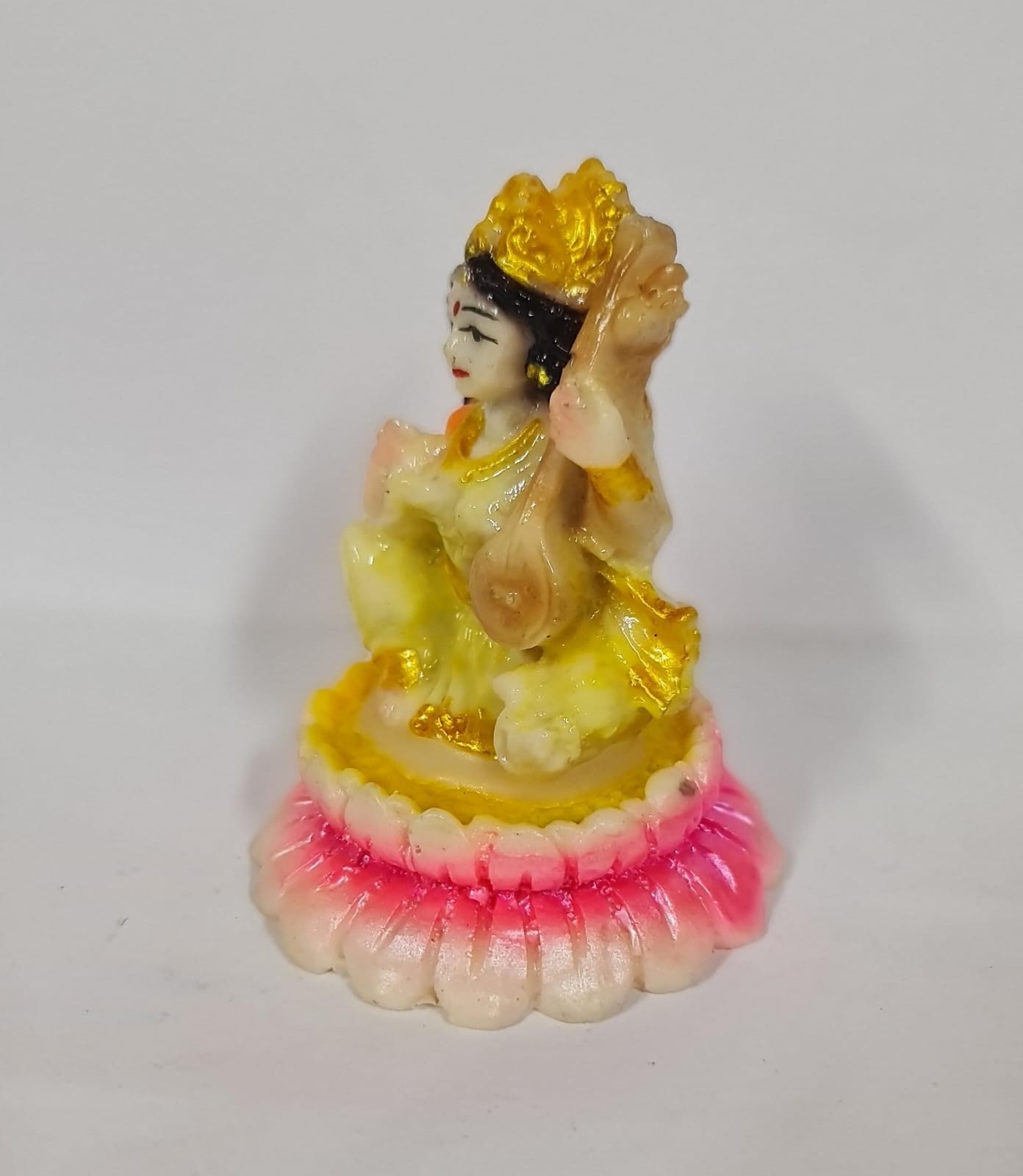 LOTUS SARASWATI STATUE - Size (S) - Height 8 cm