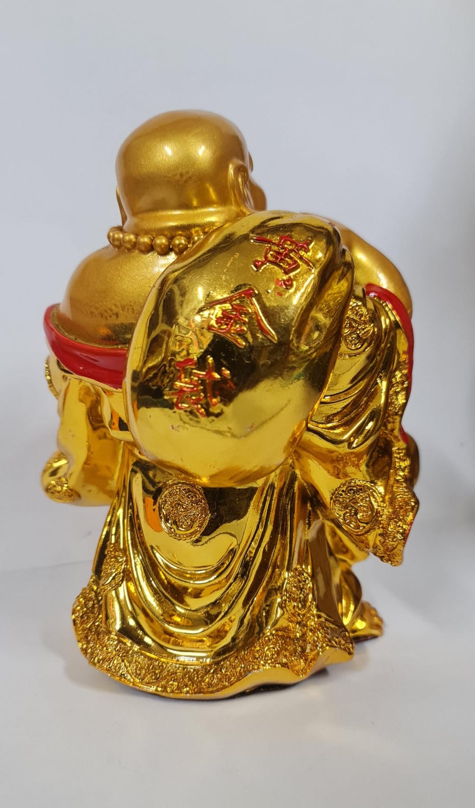 GOLD LAUGHING BUDDHA STATUE - Size (M) - Height 10.7 cm