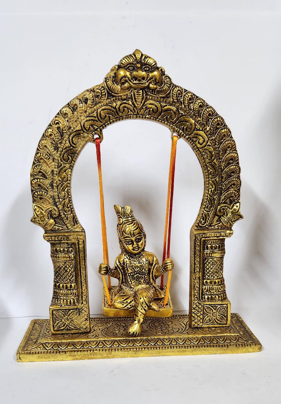 Laddu Gopal in Jhula - 20.2 cm (H) - Large