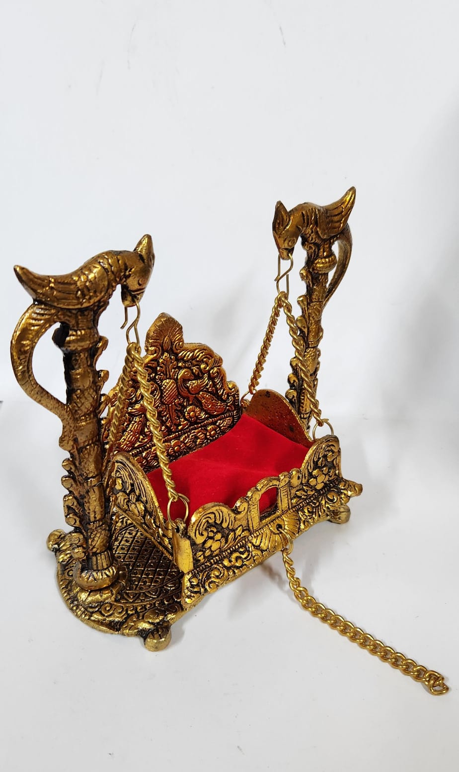 Gold polish Laddu Gopal Jhula - 10.6 cm (H) - Medium