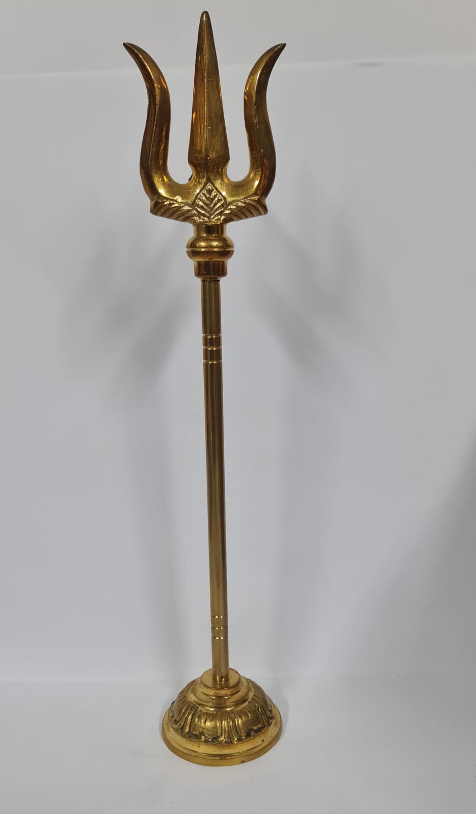 Solid Brass Trishul With Base - LARGE - 30 CM (H)
