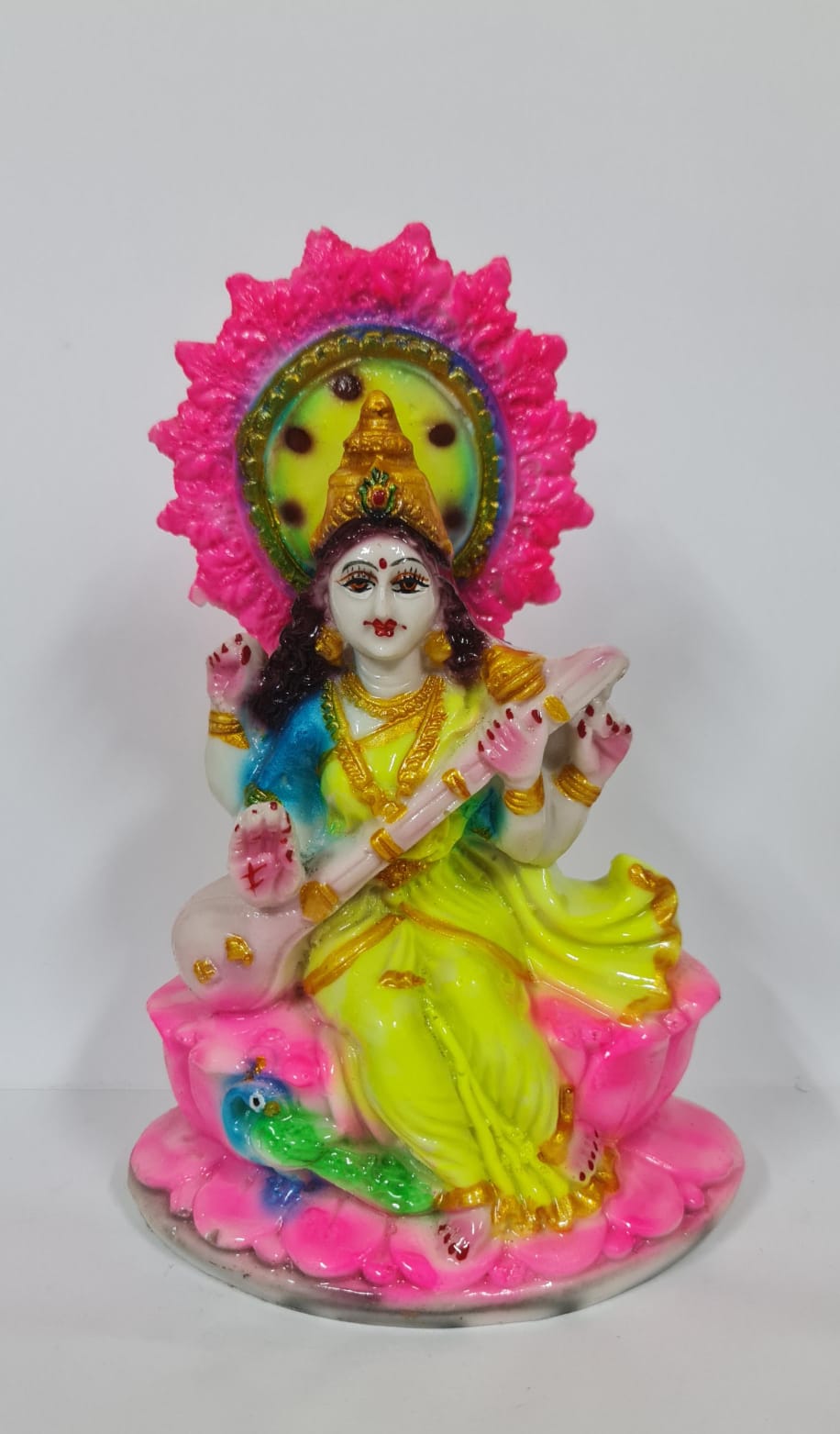 LOTUS SARASWATI STATUE - Size (M) - Height 20 cm