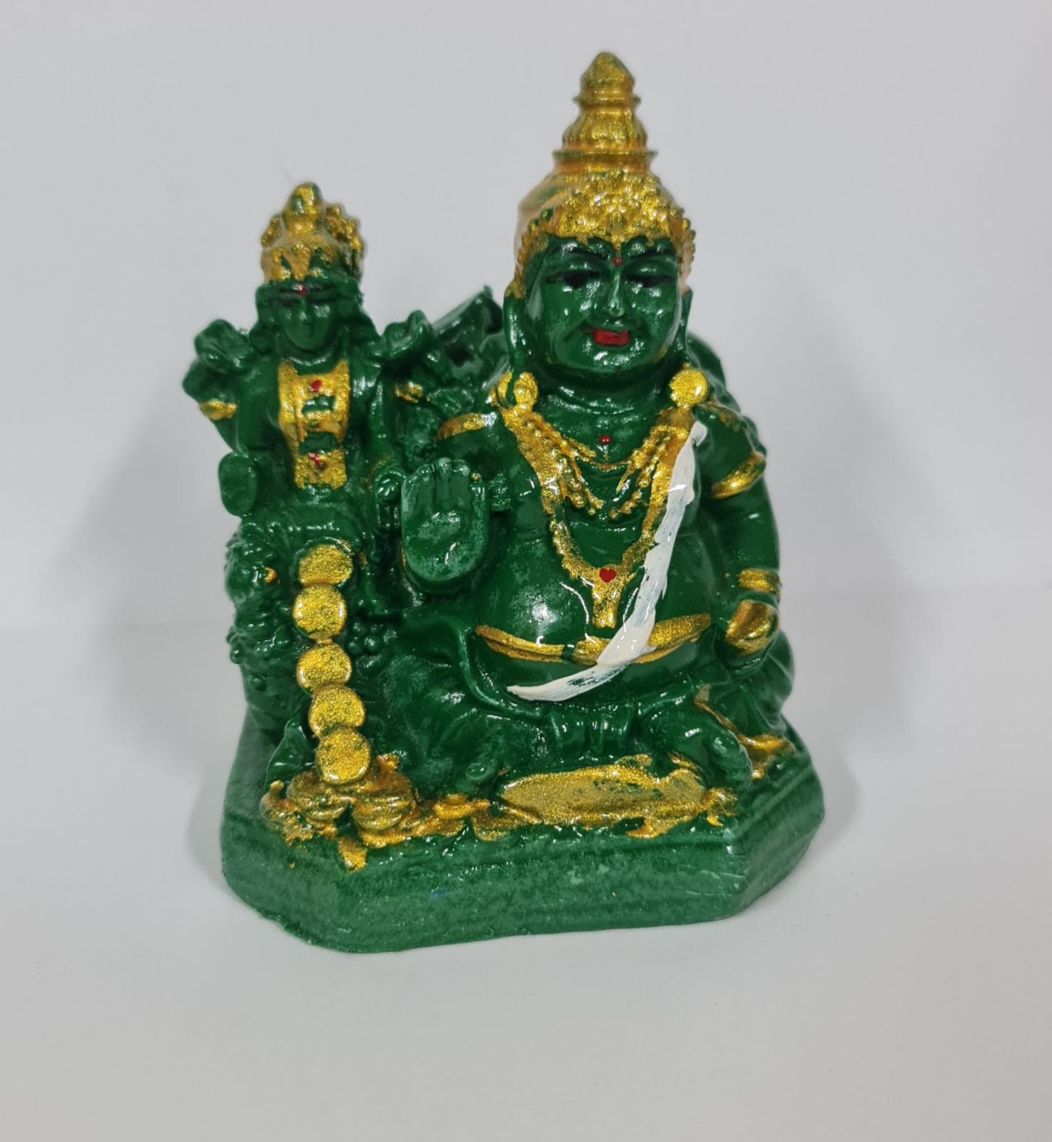 GREEN LAKSHMI KUBER STATUE - Size (S) - Height 9 cm