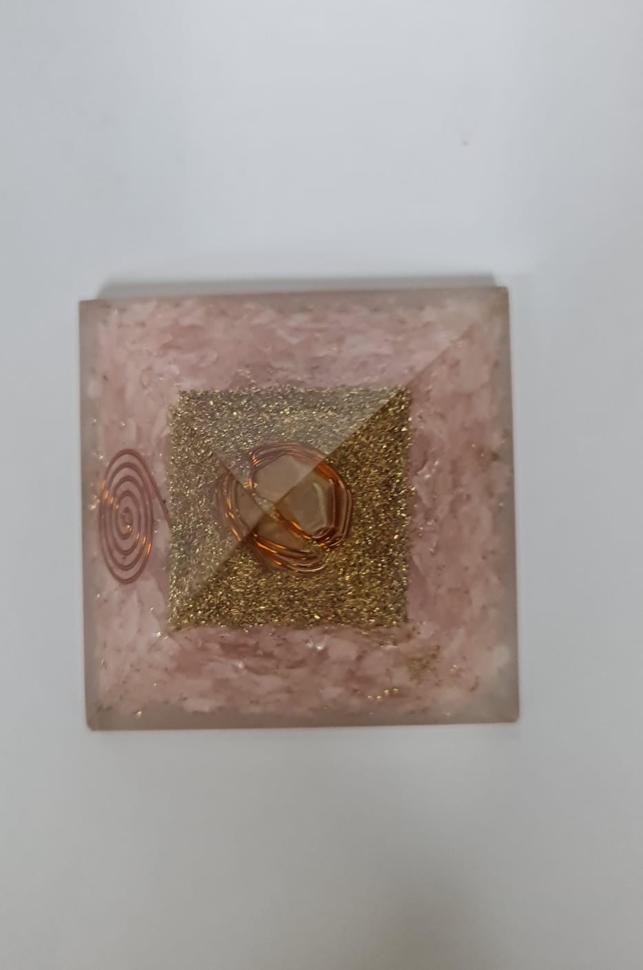 PINK CRYSTAL PYRAMID ORGONE